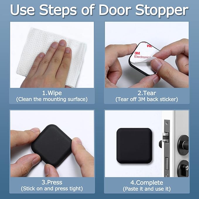 XoYoZo Door Stoppers Wall Protector Buffer Guard Doorknob Door Handle Bumper - Image 3