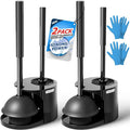 2Pack 2 in 1 Toilet Brush and Plunger Set, Extended Handle Plunger, Toilet Bowl by FORASTO