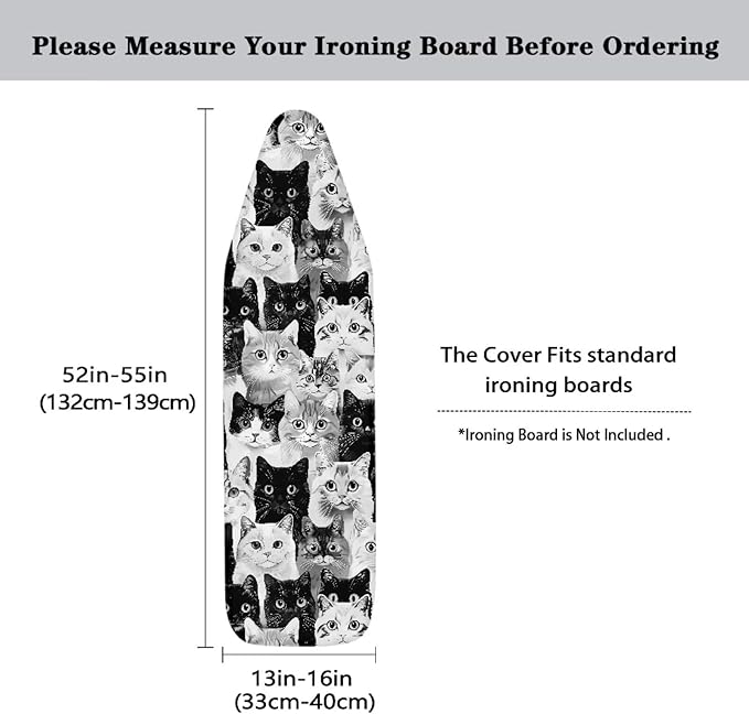 Household Iron Board Covers, Cute Cat Print Ironing Board Cover Protector - Image 5