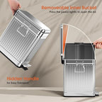 Small Bathroom Trash Can with Lid Soft Close, 6L / 1.6 Gallon Stainless Steel - Image 4