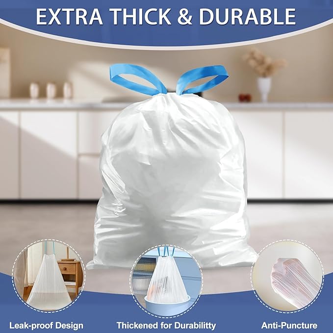 240 Count 8 Gallon Trash Bags Drawstring - Image 4