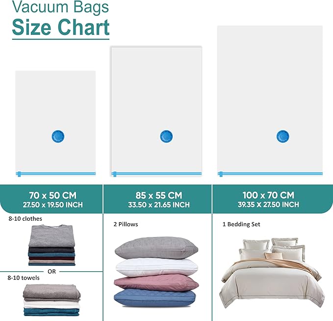 6 Pack Vacuum Storage Bags - Image 4