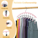 Legging Organizer for Closet, Metal Yoga Pants Hangers 4 Pack w/10 Clips Holds - Image 8