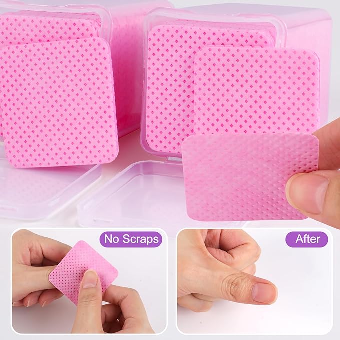 400pcs Lint Free Nail Wipes, 1 Pull-Off Pump-Style Bottle Suitable - Image 7