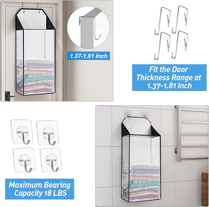 MaxGear Hanging Laundry Hamper, Over the Door Hamper - Image 6