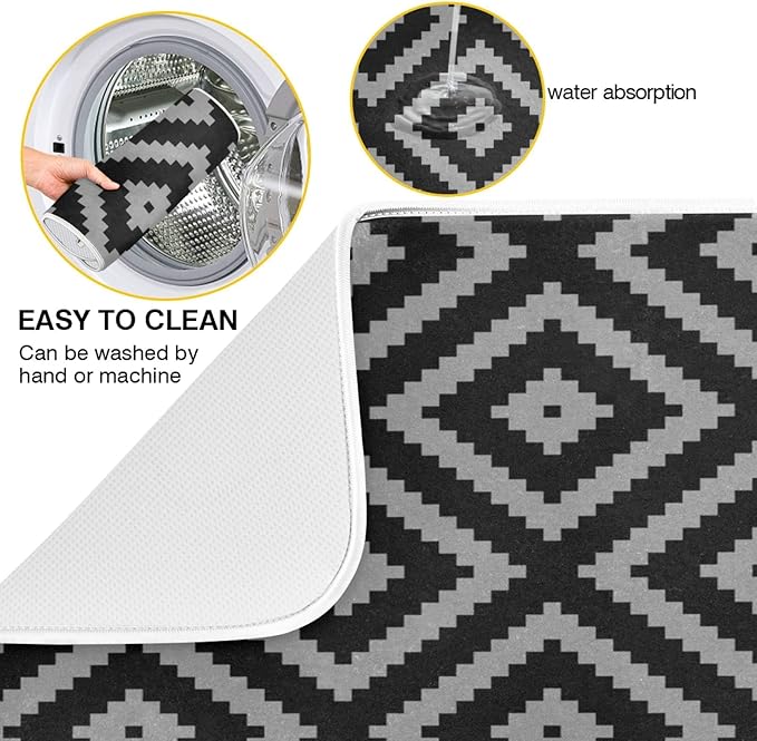 Super Absorbent Dish Drying Mat, Microfiber Fast-Drying Dish Mat, Kitchen Dish - Image 2
