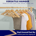 Amber Home 20 Pack Wooden Coat Hangers, Natural Wood Suit Hangers - Image 6