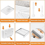 Dish Drying Rack Kitchen 2-Tier 304 Stainless Steel Dish Racks - Image 7