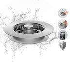 Hibbent All Metal Stainless Steel 3 in 1 Kitchen Sink Drain Strainer, Upgraded by Hibbent