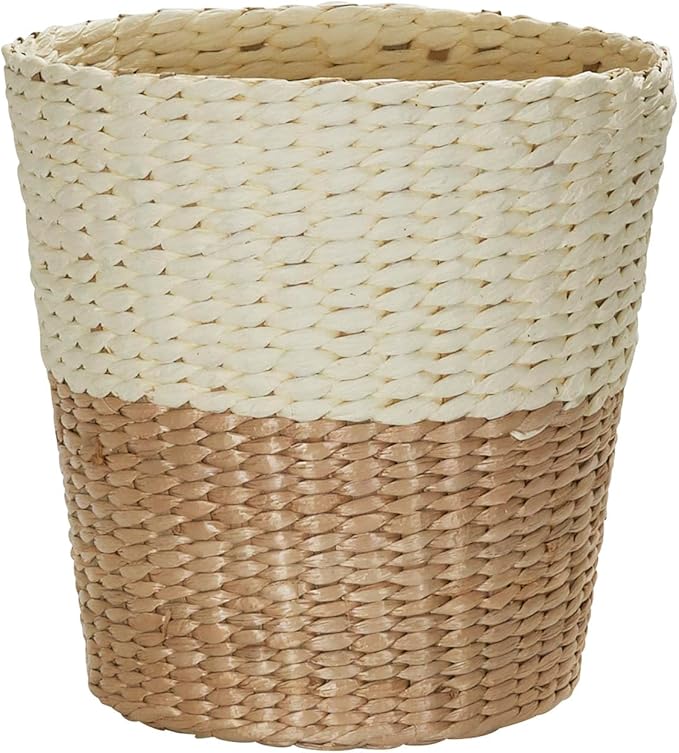 Household Essentials 2-Tone Woven Waste Basket, HandWoven Paper Rope Basket - Image 6
