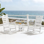 SERWALL HDPE Outdoor Rocking Chair, Oversized Rocking Chair with Footboard, High Back Porch Rocker Chair with 350lbs Support, White - Image 10