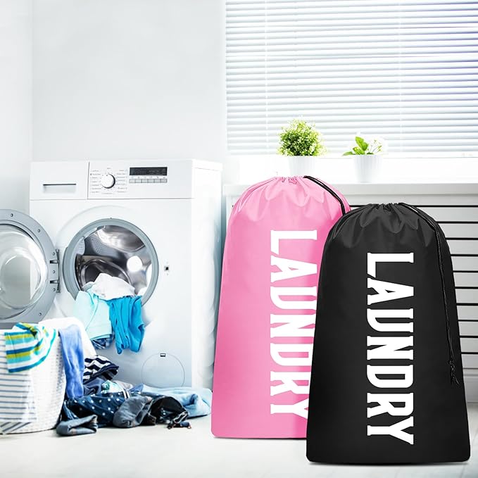 2 Pack XL Travel Laundry Bag, Machine Washable Dirty Clothes Organizer - Image 2