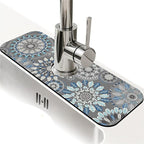 Kitchen Sink Splash Guard，Bohemian flowers Faucet Mat Sink Gadgets-Super by ZHUZHISHAN
