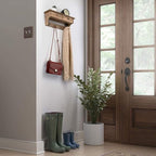 Emfogo Coat Hooks Mounted, Rustic Wood Coat Rack Mount Shelf - Image 3