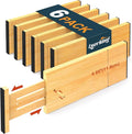 Lzerking Dresser Drawer Organizers 4.65" High, Adjustable from 12-17.5" Bamboo by Lzerking
