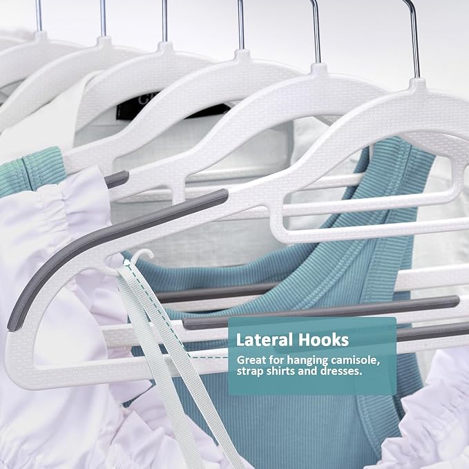 50-Pack Coat Hangers, Space Saving Plastic Clothes Hangers, 0.2 Inches Slim - Image 3