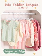 HOUSE DAY 11 Inch Velvet Baby Hangers 50 Pack White, Premium Kids Hangers - Image 2