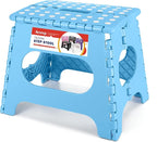 ACSTEP Folding Step Stool for Adults 11 Height Lightweight Plastic Stepping Stool Foldable Step Stool Hold up to 300lbs Non Slip Collapsible Stool Blue by ACSTEP
