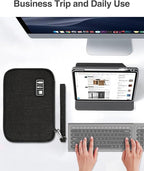 Luxtude Double Layer Cable Organizer Bag, Portable Cord Storage Case, Flat - Image 6