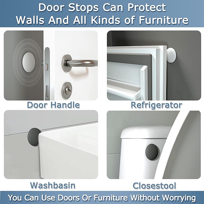 XoYoZo Door Stoppers Wall Protector Buffer Guard Doorknob Door Handle Bumper - Image 6