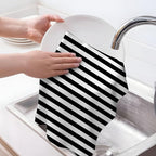 White Black Kitchen Towels Decorative Set of 4, Soft Absorbent Abstract Modern - Image 3
