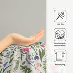 Spring Floral Hand Towels for Bathroom Set of 2 Pink Flowers Sage Green Leaves - Image 4
