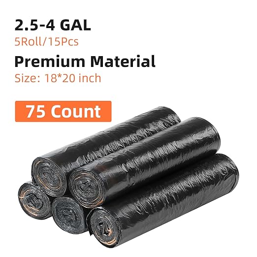 funest Trash Bags, 4 Gallon Small Drawstring Garbage Bags 75 Counts, Thick - Image 5