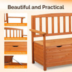VINGLI Outdoor Storage Bench, Large Wood Deck Box with Seating, Weatherproof Outdoor Bench with Storage Loveseat, 2-Person Wooden Patio Bench for Entryway, Backyard, Garden - Image 4