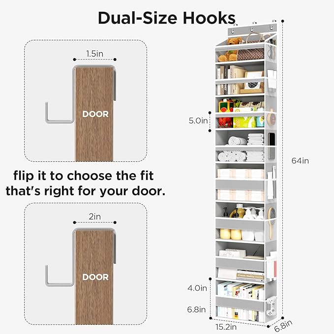 Over The Door Organizer, 8 Shelf Door Hanging Organizers - Image 3
