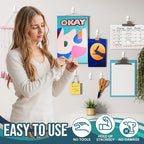 TAILI Hooks for Hanging, 10 Small Sticky Hooks and 12 Adhesive Strips, No - Image 6