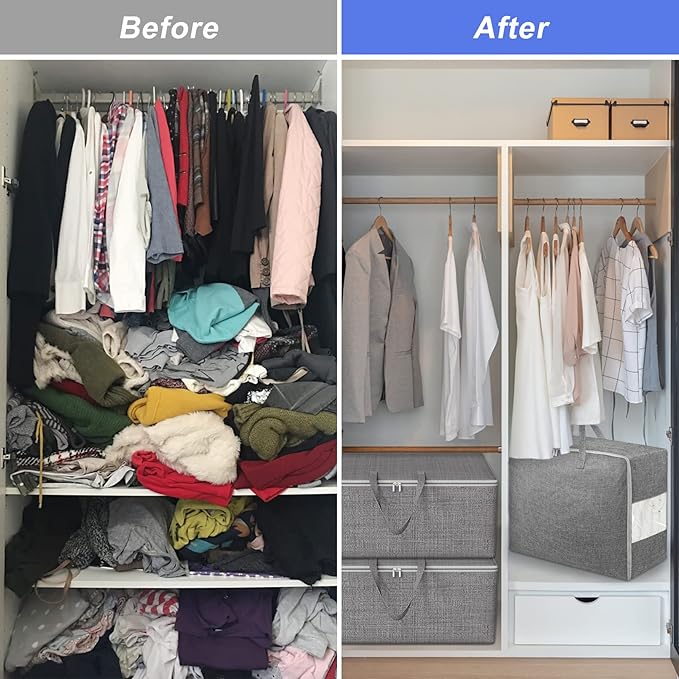 Extra Large Storage Bags, Folding Moving Comforter Blanket Storage Bags Closet - Image 4