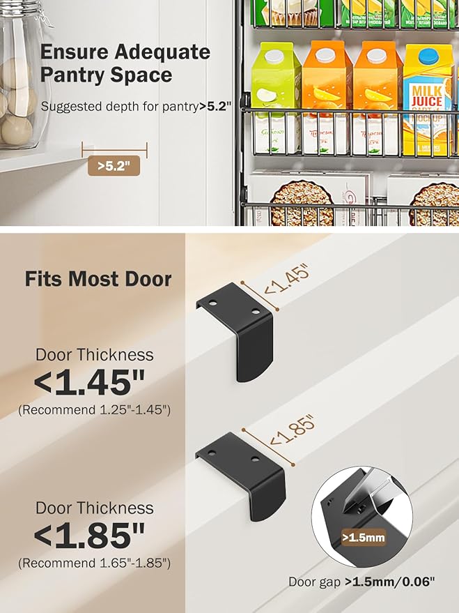 Delamu Over The Door Pantry Organizer, 9-Tier Pantry Door Organizers and Storage - Image 3
