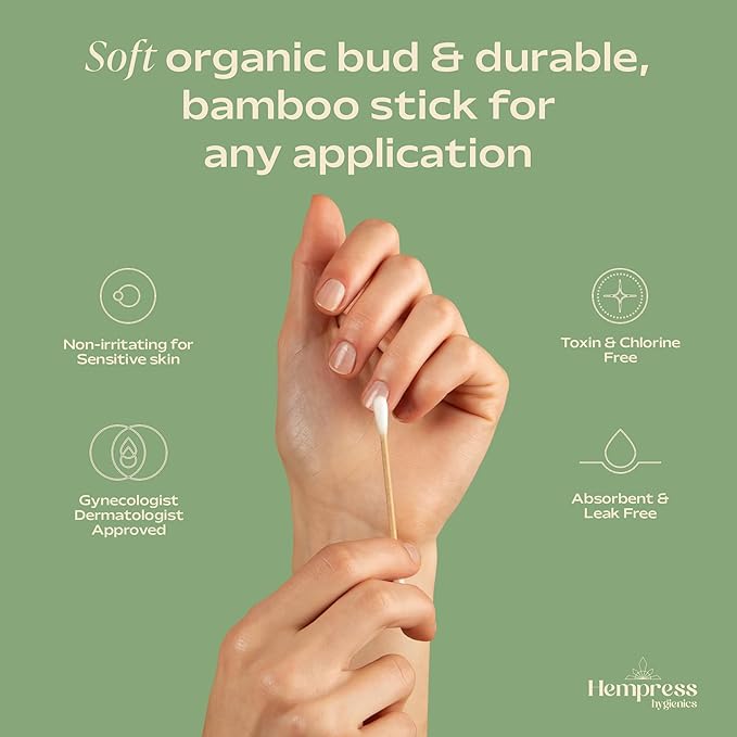 Organic Cotton Swabs for Ears, Soft Swab Sticks for Ear Cleaning, Makeup - Image 5
