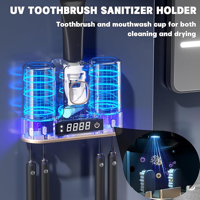 Electric Toothbrush Holders for Bathrooms, Dustproof Smart Toothbrush Holder - Image 3