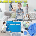 20 Pieces Plastic Drop Cloth, Dust-Proof and Rustproof, 9x12 Feet Tarp - Image 3