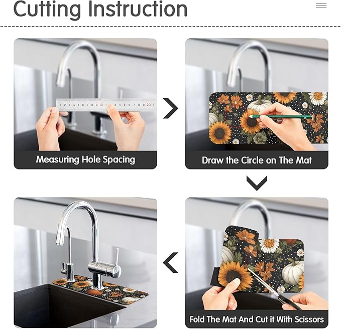 Kitchen Sink Splash Guard 2 PCS 30 Inch Sink Faucet Mat Splash Guard - Image 4