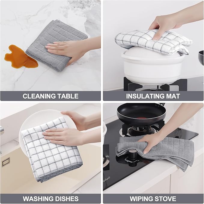 Homaxy Premium Cotton Kitchen Towels 16"x 28", Large Natural Ring Spun 390 GSM - Image 4