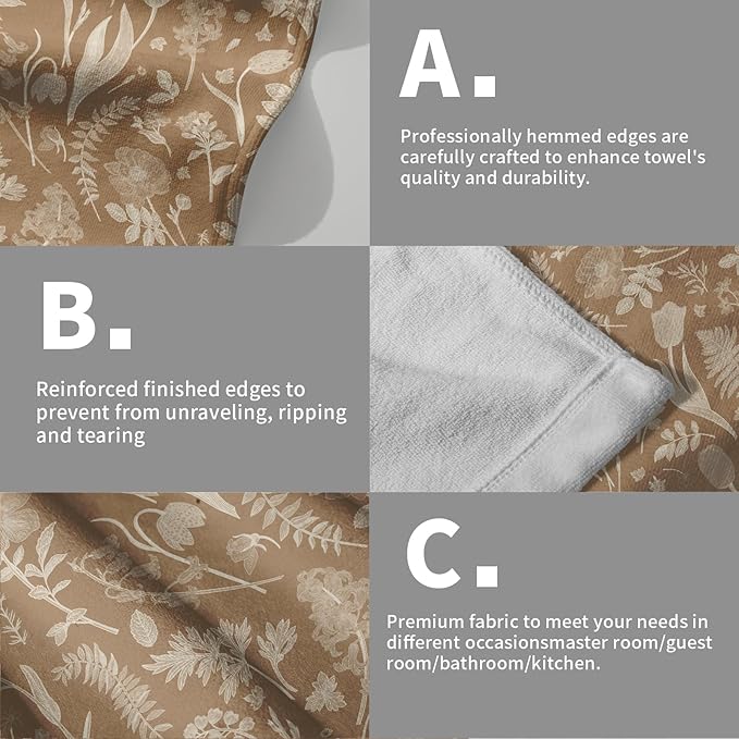 Brown Spring Floral Hand Towels - Image 5