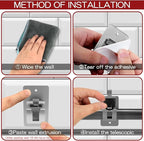 6PCS No Drill Curtain Brackets, Self-Adhesive Rod Holders, Universal Plastic - Image 7