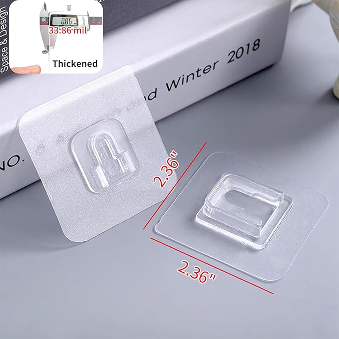 Double Sided Adhesive Wall Hooks, 20 Pack Self Adhesive Hooks, Suitable - Image 6