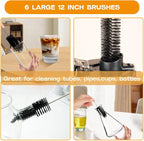 Straw Cleaner Brush Set, 6 Piece 12" Long Pipe Tube Bottle Brushes - Image 3