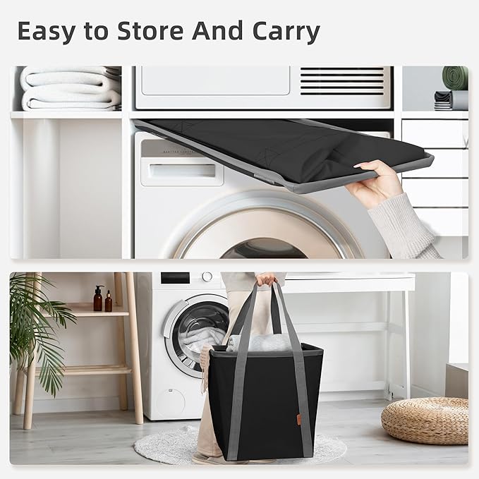 STORAGE MANIAC Collapsible Laundry Caddy, 128L Large Collapsible Laundry Basket - Image 5