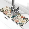 Faucet Draining Mat For Kitchen Sink, Roses Daisies Fruits Garden Diatom Mud by indokyeyqaz