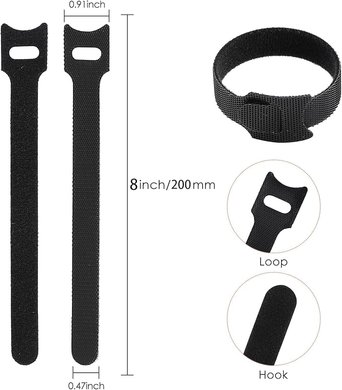 150PCS 8 Inch Reusable Cable Ties Wire Ties Cord Organizer Cable Organizer - Image 2