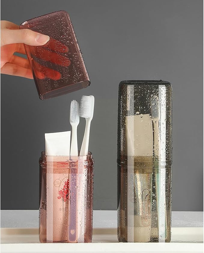 2Pcs Toothbrush Cup Toothbrush Travel Case, Travel Toothbrush Holder Case by Unknown