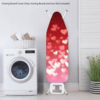 Red Hearts Ironing Board Cover and Pad Elastic Edge Universal Washable Resist - Image 3