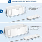 ZhiYo Cable Management Box White, Cord Hider Box to Conceal Power Strips on - Image 2