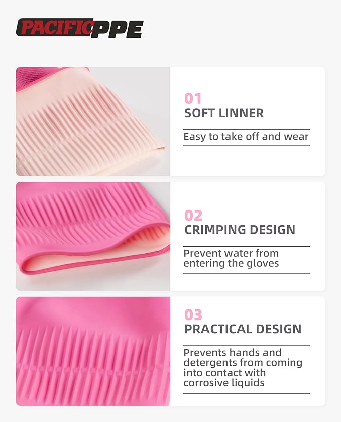 PACIFIC 2 Pairs Reusable Rubber Gloves - Image 4