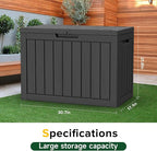 ROJIK Outdoor Storage Housing Deck Box - Waterproof Patio Furniture, Garden Tools, Cushions, Pool Accessories Storage Bench with Lockable Lid and Side Handles (Black 48 Gal) - Image 3