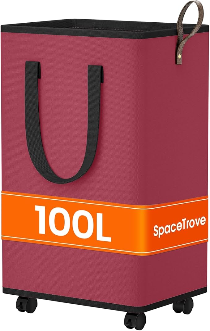 Laundry Basket with Wheels, Collapsible Laundry Baskets, Laundry Hamper with by Unknown